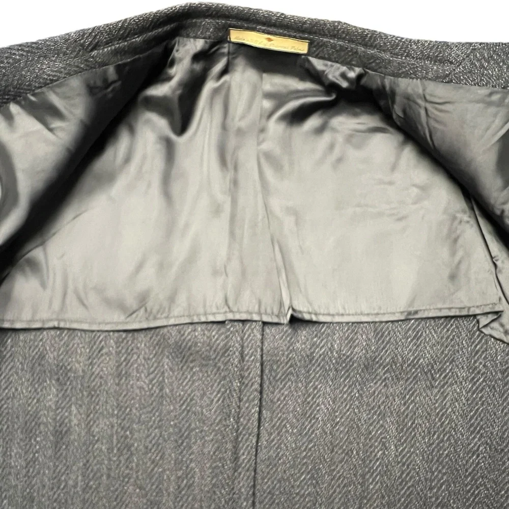 Joseph‎ Abboud for Mark Shale Jacket 44R Gray Herringbone Blazer Notched Lapel